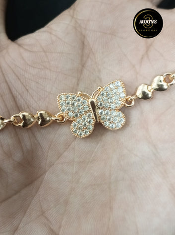 Stainless Steel Beautiful Butterfly Design Bracelet – Delicate Charm for Girls & Women