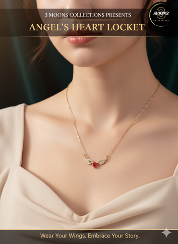 Angels Heart shiny zircon Locket for females