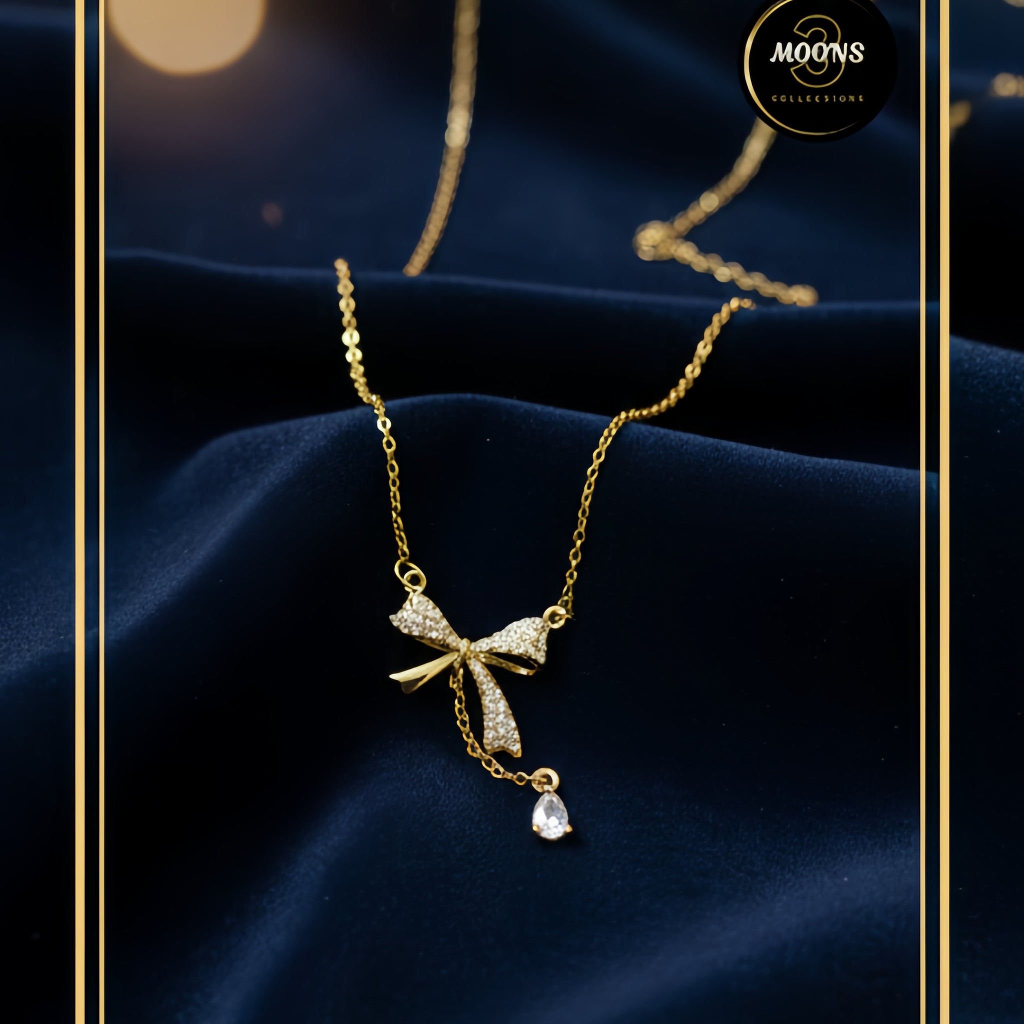 Stainless Steel Creative Ribbon Design Necklace For Women Fashion.